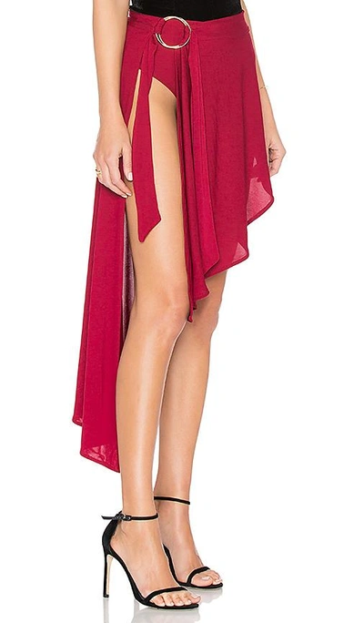 Shop H:ours Louis Cascade Skirt In Burgundy