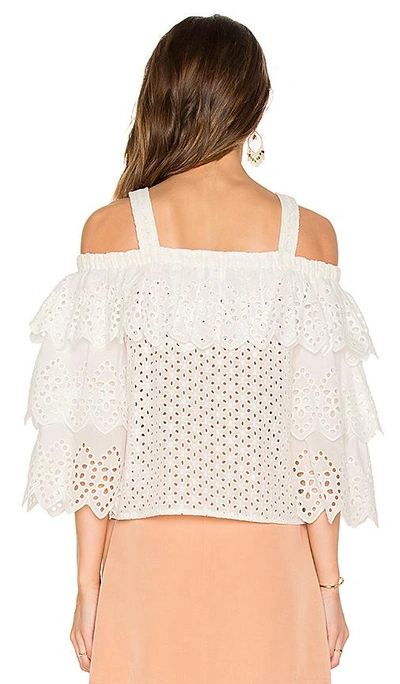 Shop Endless Rose Cold Shoulder Top With Tiered Sleeves In White