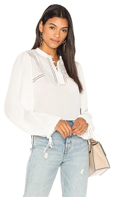 Shop Anine Bing Plisse Flowy Blouse In White