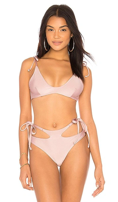 Shop Midsommar Swim Crescent Bikini Top In Blush