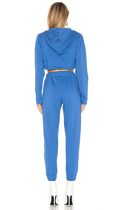 Shop Danielle Guizio Cropped Tracksuit In Blue