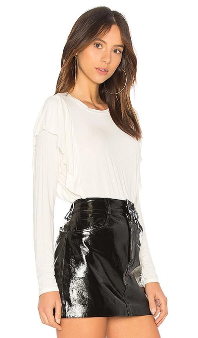 Shop Michael Stars Ruffle Top In Ivory