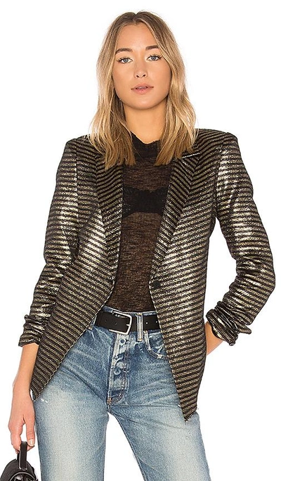 Rta Iggy Metallic Stripe Blazer In Black | ModeSens