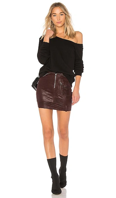 Shop Rta Gisele Leather Skirt In Purple
