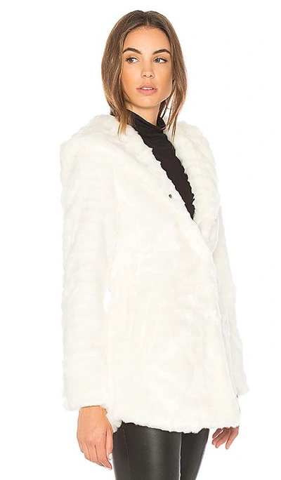 Etienne Marcel Indigo Faux Fur Coat In White