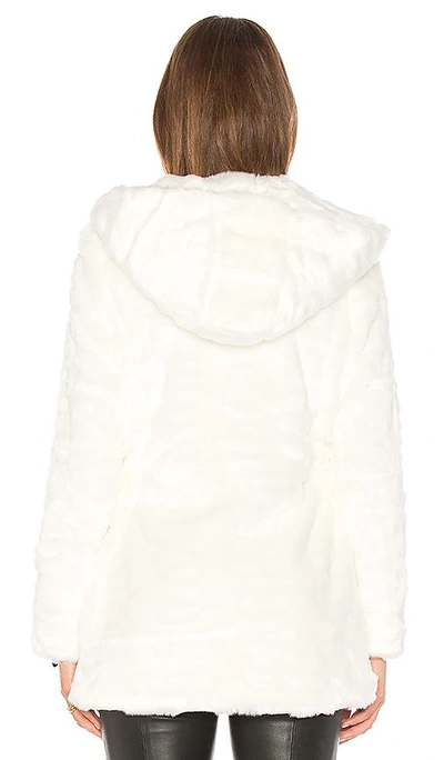 Etienne Marcel Indigo Faux Fur Coat In White