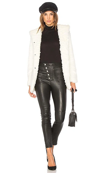 Etienne Marcel Indigo Faux Fur Coat In White