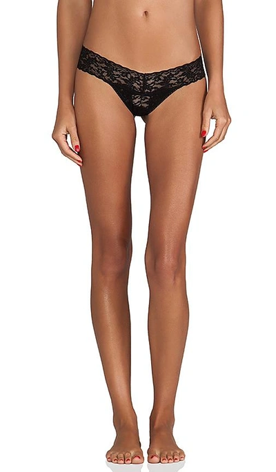 Shop Hanky Panky Signature Lace Petite Low Rise Thong In Black