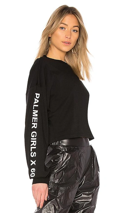 Shop Palmer Girls X Miss Sixty Long Sleeve Crop Top In Black
