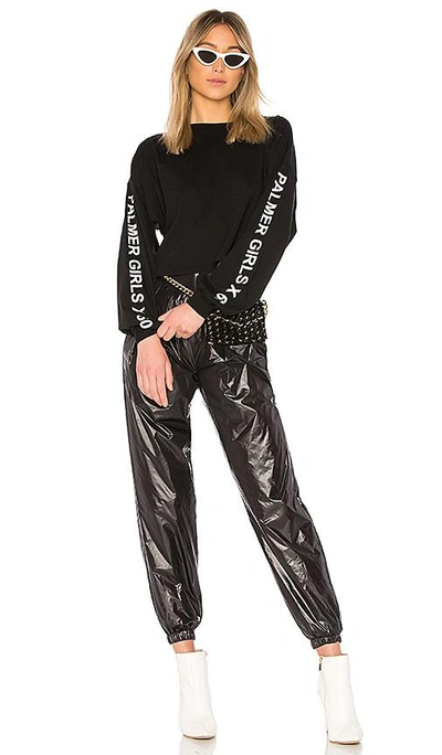 Shop Palmer Girls X Miss Sixty Long Sleeve Crop Top In Black