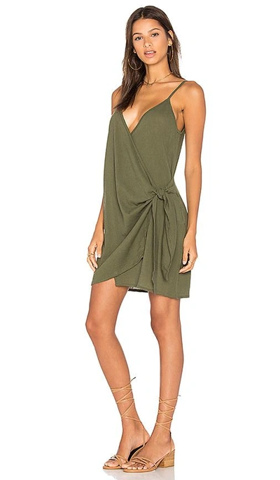 Shop Faithfull The Brand Kara Wrap Dress In Plain Khaki In Green