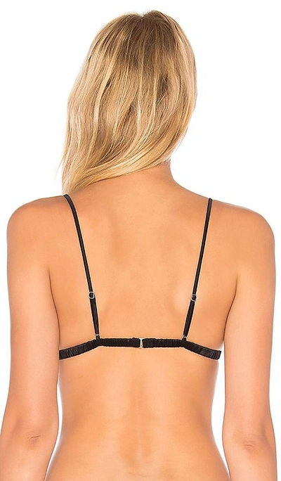 Shop Fleur Du Mal Luxe Silk Triangle Bra In Black