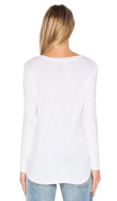 Shop Bobi Light Weight Jersey Pocket Long Sleeve Top In White