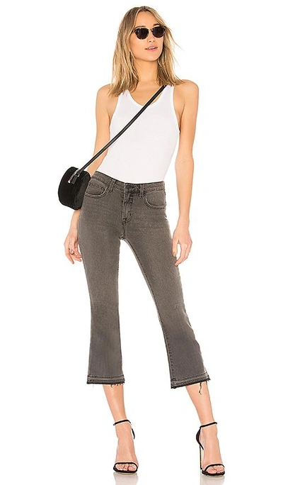 Shop L Agence Serena Crop Baby Flare In Vintage Grey