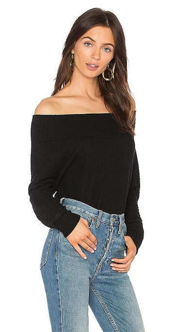 Shop Lna Off Shoulder Sweater In Black