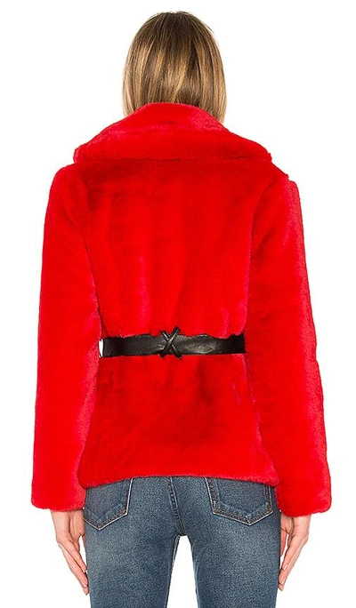 Shop Lovers & Friends Valentine Faux Fur Coat In Red