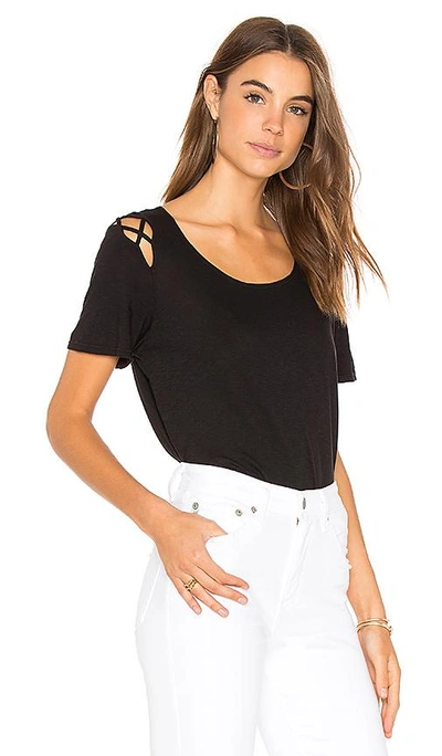 Shop Michael Stars Scoop Tee In Black