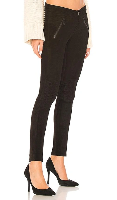 Shop Etienne Marcel Lexi Suede High Waisted Pants In Black