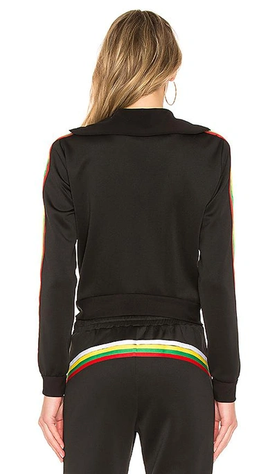 Shop Pam & Gela Rainbow Sportstripes Track Jacket In Black