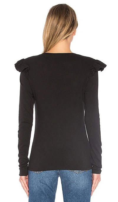 Shop Frame Ruffle Crew Top In Black