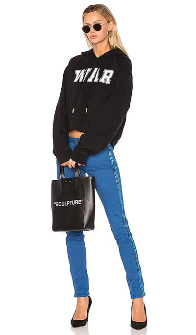 Shop Off-white Color Strap Skinny Jean In Blue