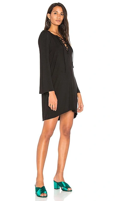 Shop Chaser Cool Jersey Lace Up Dress In Black