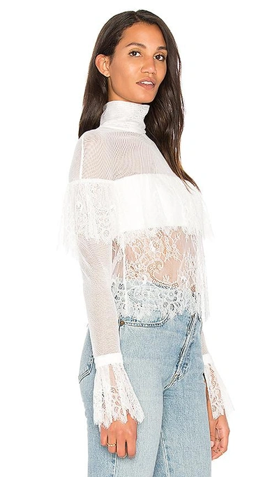 Shop Vatanika Off Shoulder Lace Blouse In White