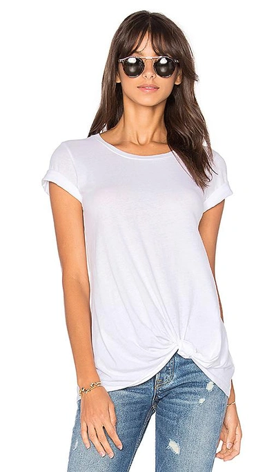 Shop Bobi Light Weight Jersey Twist Tee In White