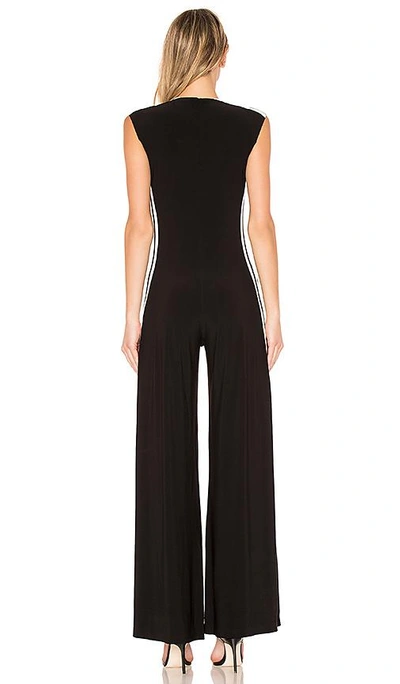 Shop Norma Kamali Side Stripe Jumpsuit In Black & Engineered Stripe