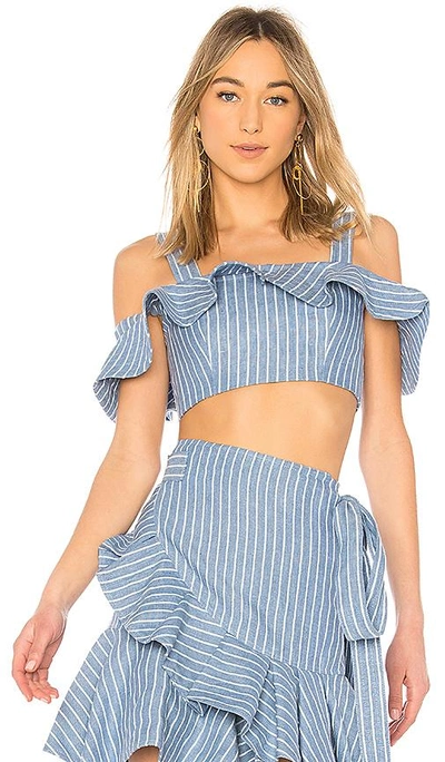 Shop Alexis Benta Top In Light Blue Stripes