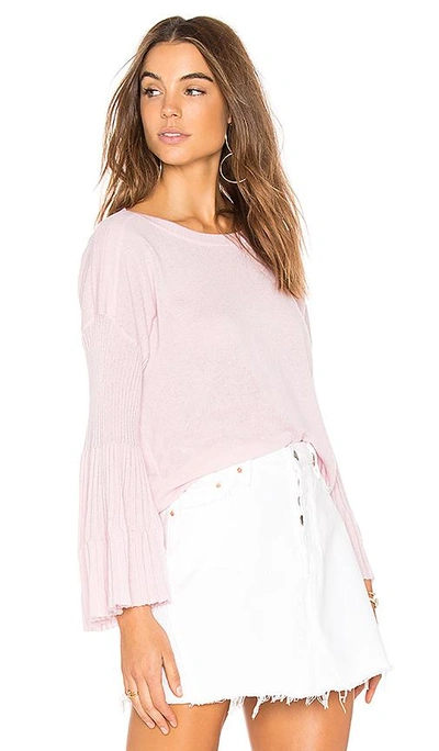 Shop Autumn Cashmere Rib Wide Sleeve Boatneck In Pink