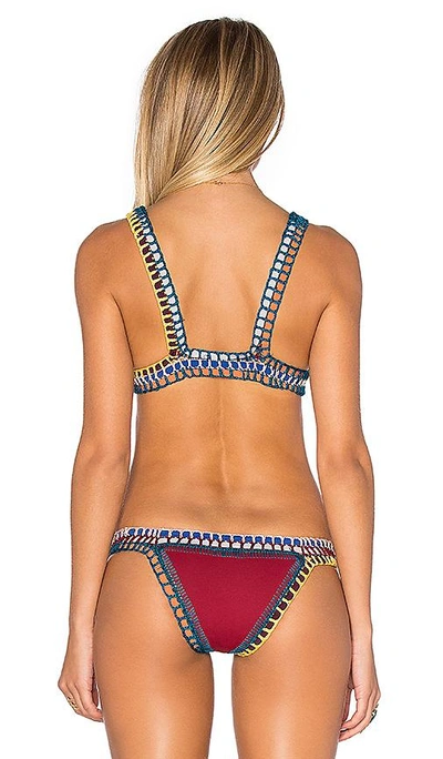 Shop Kiini Soley Triangle Bikini Top In Red & Multi