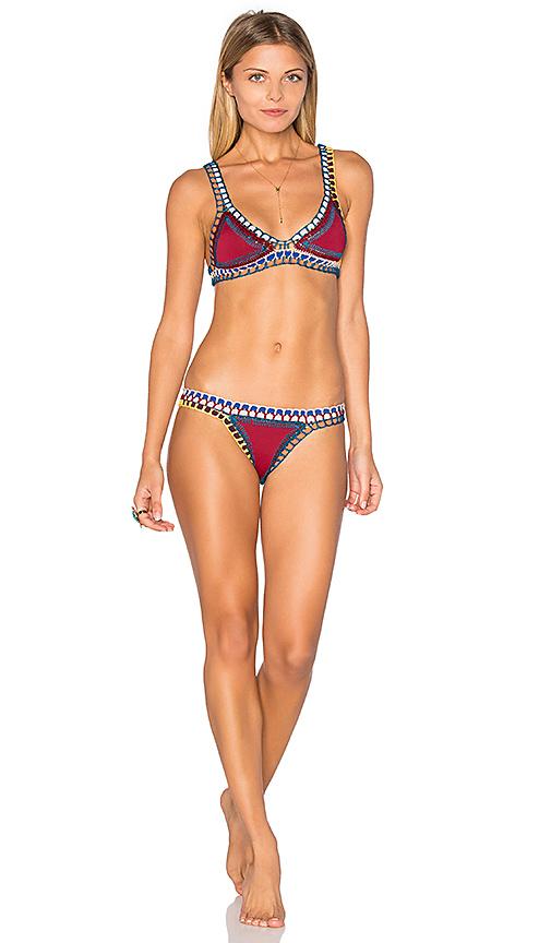 Shop Kiini Soley Triangle Bikini Top In Red & Multi from 250+ store...