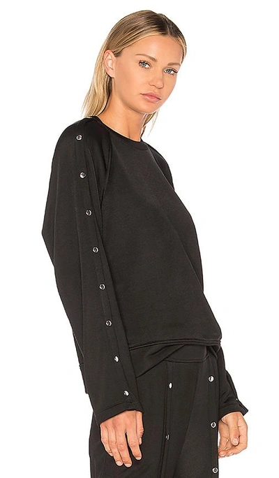 Shop Alexander Wang T Sleek Snap Sweatshirt In Black