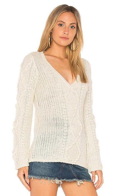 Shop Callahan Nubby Bell Sleeve Sweater In Cream