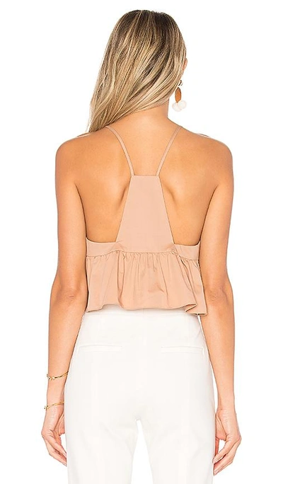 Shop Tibi Cropped Tank With Shirred Back In Brown