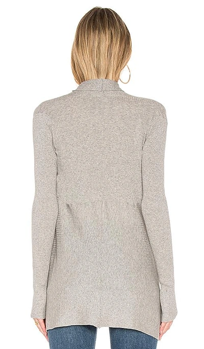 Shop Autumn Cashmere Ribbed Drape Cardigan In Sweatshirt