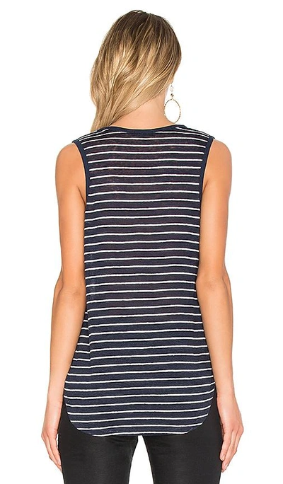 Shop Atm Anthony Thomas Melillo Sweetheart Linen Jersey Tank In Navy