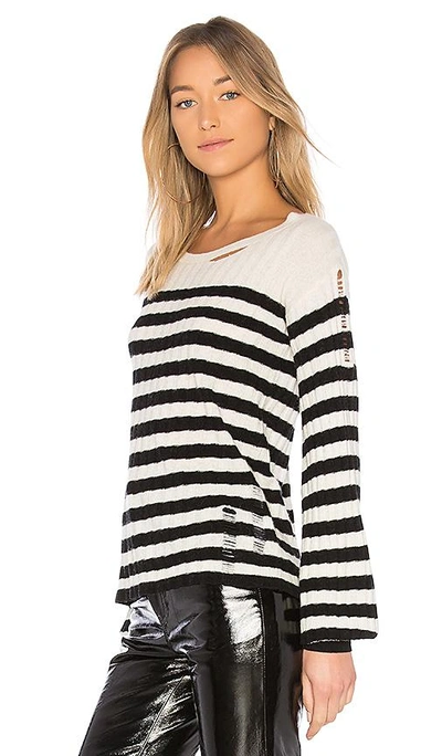 Shop Pam & Gela Destroyed Sweater In Black & White