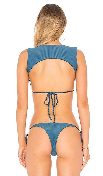 Shop Frankies Bikinis Shea Top In Blue