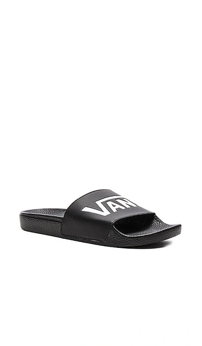 Vans Black Rubber Flats Sandals In Black/white | ModeSens