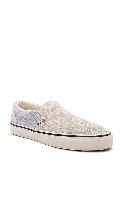 fuzzy vans slip ons tan