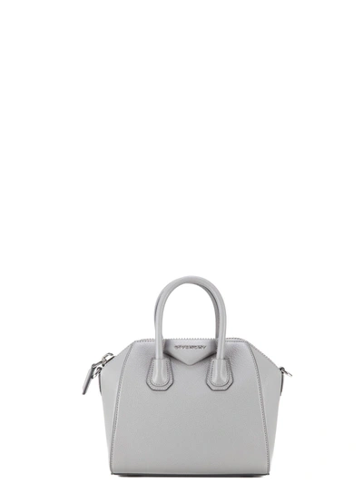 Shop Givenchy Mini Antigona Tote In Grey