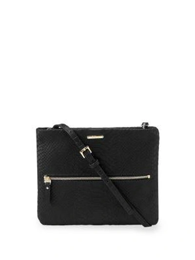 Shop Gigi New York Exotic Leather Crossbody Bag In Black