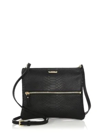 Shop Gigi New York Exotic Leather Crossbody Bag In Black