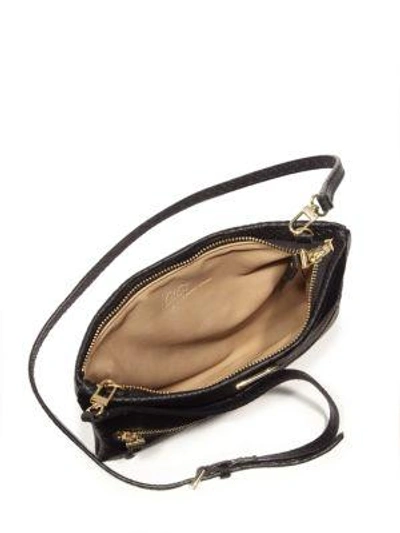 Shop Gigi New York Exotic Leather Crossbody Bag In Black