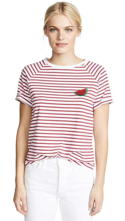 Shop South Parade Watermelon Striped Tee In White/red