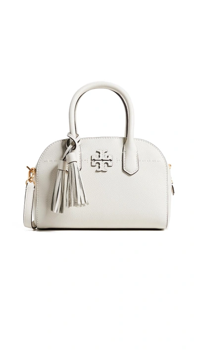 Shop Tory Burch Mcgraw Small Satchel In New Ivory