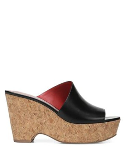 Shop Diane Von Furstenberg Bonnie Black Platform Wedge Sandals
