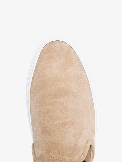Shop Common Projects Tan Suede Slip On Sneakers In Brown